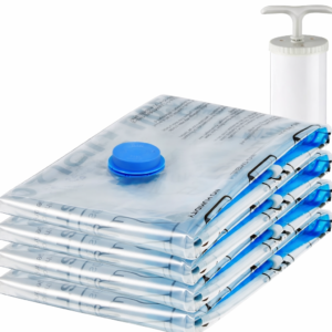 Amazon Basics vacuum compression storage bags medium 5 pack with hand pump