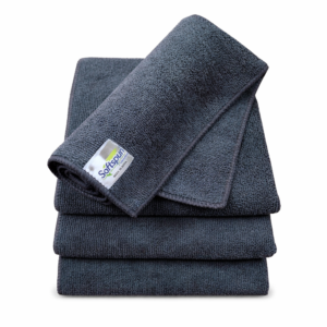 SOFTSPUN Microfiber Cloth 4 Pcs 40x40cm 340 GSM Grey Car Cleaning Towels