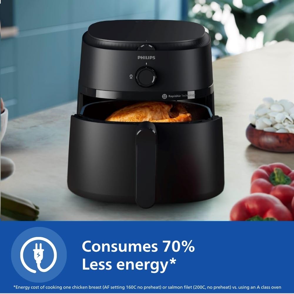 Philips Air Fryer 6.2L black design with touch panel
