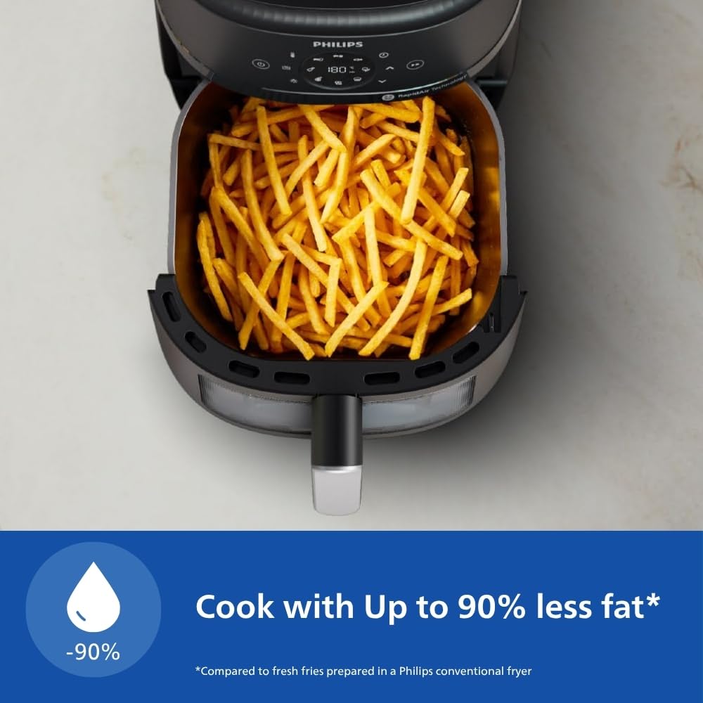 Philips Air Fryer 6.2L black design with touch panel
