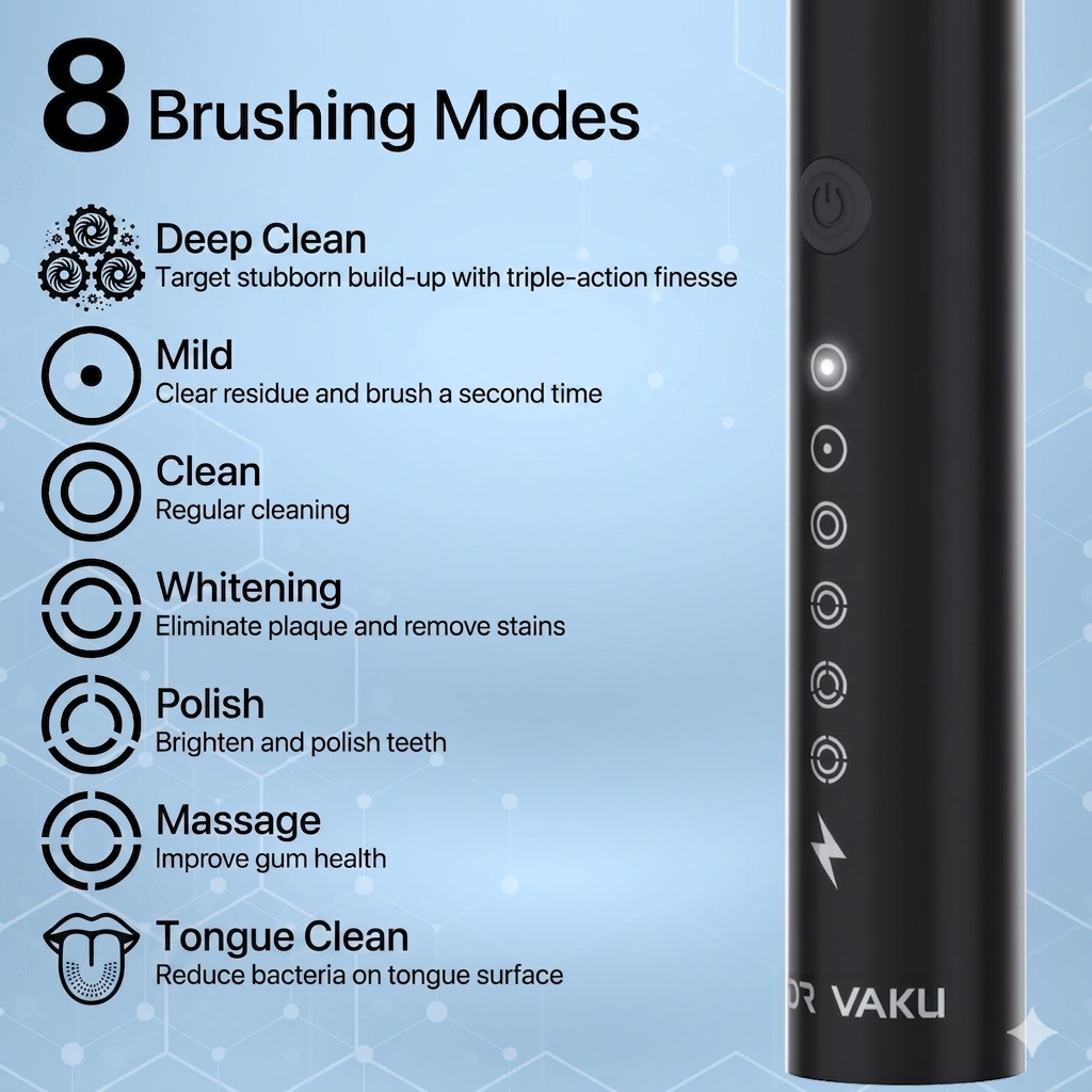 rechargeable electric toothbrush with multiple modes