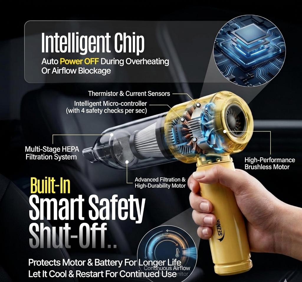 SEZNIK Cordless Vacuum Cleaner for home and car cleaning